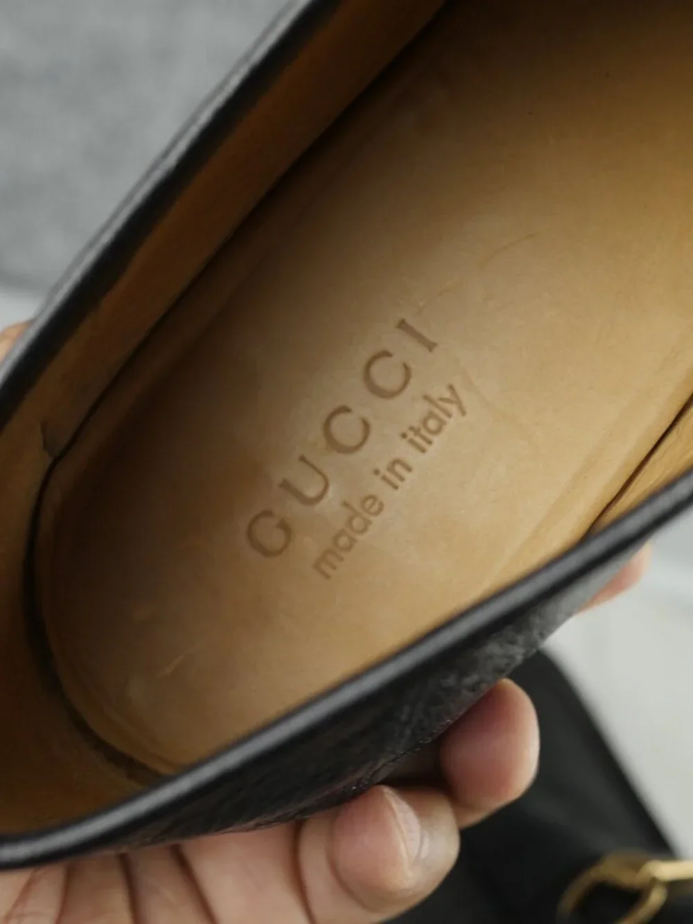 Gucci Men's Black Leather Horsebit Loafers Made in Italy Size 11.5 Slip On